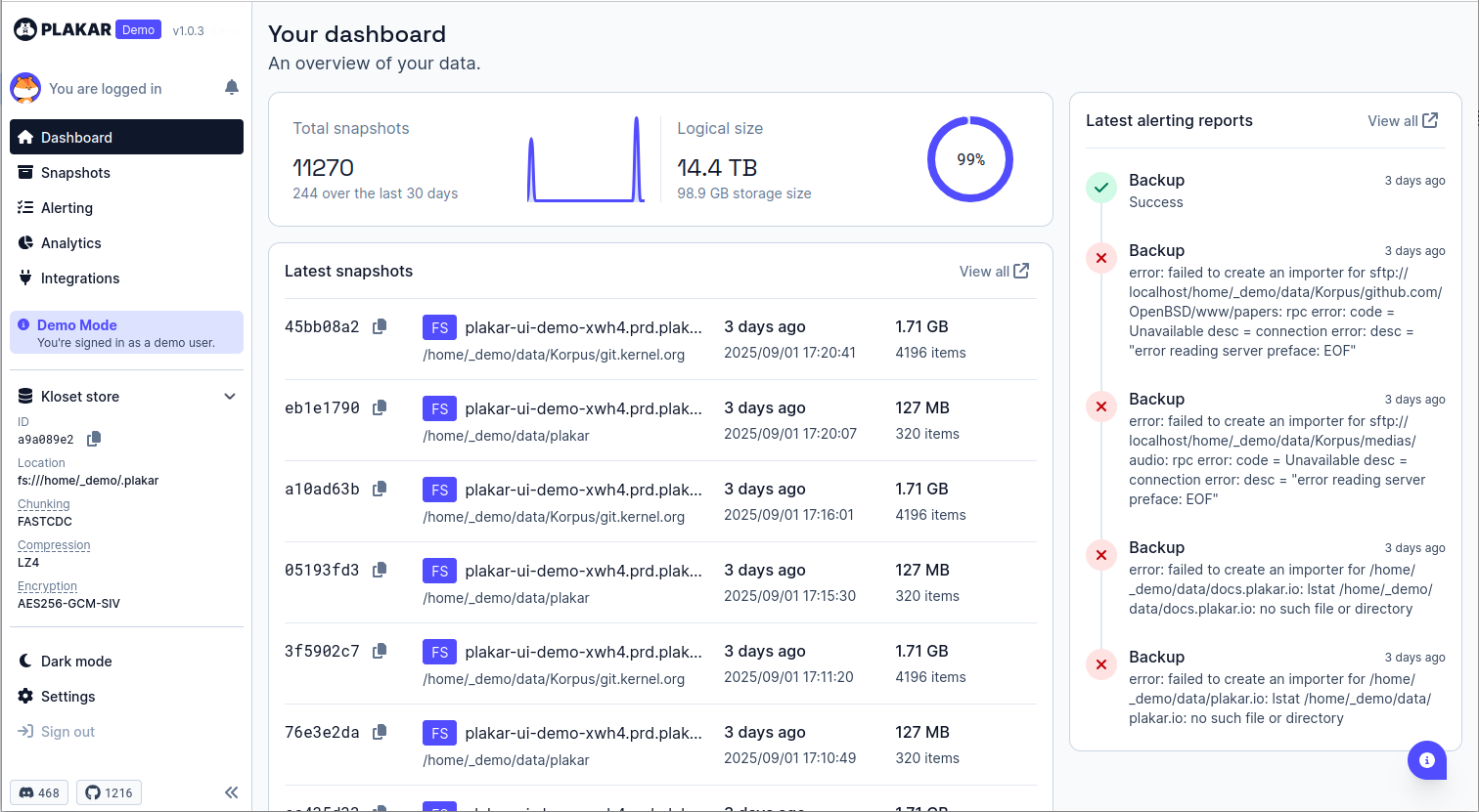 Web UI, light mode